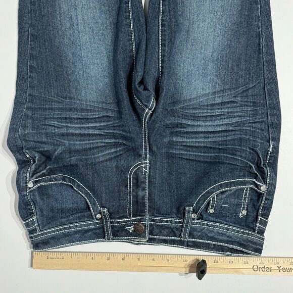 Earl Boot Cut Mid Rise Rhinestone Pockets Dark Wash Jeans Women’s Size 6P (J5) - Picture 9 of 11